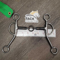 LS Double Jointed Sweet Iron Western Bit, Center Ring *gc, dirty, rusty, scrapes
