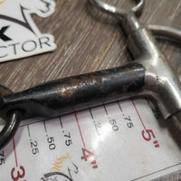 LS Double Jointed Sweet Iron Western Bit, Center Ring *gc, dirty, rusty, scrapes
