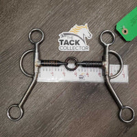 LS Double Jointed Sweet Iron Western Bit, Center Ring *gc, dirty, rusty, scrapes
