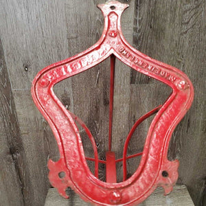 Wall Mount Hvy ?Cast Metal Saddle Rack *gc, scratches, rubs, peeled, older