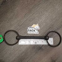 VINTAGE - NOT suitable to USE Hvy Loose Ring Mullen Mouth Bit *fair, rusty, v.bent, older, pitted
