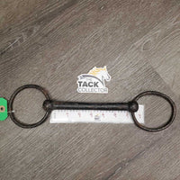 VINTAGE - NOT suitable to USE Hvy Loose Ring Mullen Mouth Bit *fair, rusty, v.bent, older, pitted
