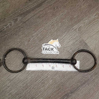 VINTAGE - NOT suitable to USE Hvy Loose Ring Mullen Mouth Bit *fair, rusty, v.bent, older, pitted
