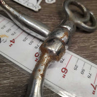 SS Thick Tom Thumb Bit *fair, rusty, pitted, chips, rubs & scrapes, older
