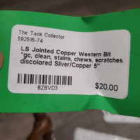 LS Jointed Copper Western Bit *gc, clean, stains, chews, scratches, discolored
