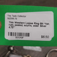 Thin Western Loose Ring Bit *fair, rust, peeled, scuffs, older
