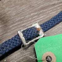 Nylon Web Tie Down Nose Band *fair, older, v.dirty, edge rubs & frays, v.stiff & twists, oxidized
