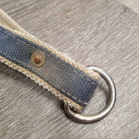 Nylon Web Tie Down Nose Band *fair, older, v.dirty, edge rubs & frays, v.stiff & twists, oxidized
