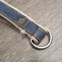 Nylon Web Tie Down Nose Band *fair, older, v.dirty, edge rubs & frays, v.stiff & twists, oxidized
