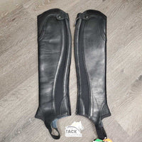 Leather Half Chaps, Back Zip, Bag, tag *New
