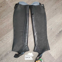 Leather Half Chaps, Back Zip, Bag, tag *New
