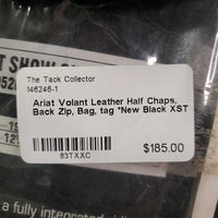 Leather Half Chaps, Back Zip, Bag, tag *New
