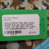 Thick Quilt Jumper Saddle Pad *gc, clean, puckers, faded, mnr film, holes, hair, stains, rubs
