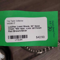 Leather Lead Shank, 30" Nose Chain *like new, v,mnr dirt?stain
