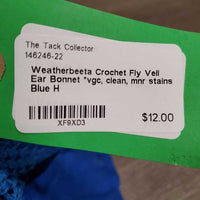 Crochet Fly Veil Ear Bonnet *vgc, clean, mnr stains
