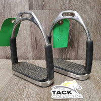 Flexi Stirrup Irons, grips *gc, clean, mnr dirt, scratches, stains & rubs
