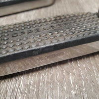 Flexi Stirrup Irons, grips *gc, clean, mnr dirt, scratches, stains & rubs
