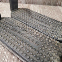 Flexi Stirrup Irons, grips *gc, clean, mnr dirt, scratches, stains & rubs
