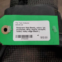 Neoprene Hind Boots, velcro *gc, scratches, dirty, scuffs, scrapes, faded, holey edge
