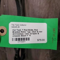 Rsd Bridle, Rsd Braided Reins *vgc, clean & mnr dirt/residue, rubs, scrapes & creases
