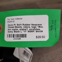 Pr Soft Rubber Neoprene Closed Boots, velcro, tags *new, mnr marks, stains?, scratches, dusty
