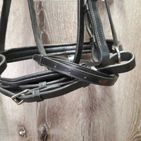 Padded Dressage Bridle, Crank, Flash, Web Reins, Navy Bag, tags *new
