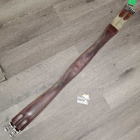 Narrow Leather Girth, 1x els *fair, v.dirty, v.stained, thread, stiff, dry, rubs, faded, v.cracked
