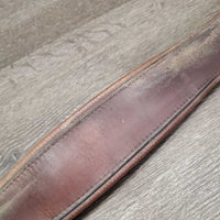 Narrow Leather Girth, 1x els *fair, v.dirty, v.stained, thread, stiff, dry, rubs, faded, v.cracked
