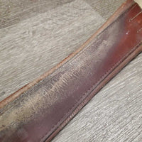 Narrow Leather Girth, 1x els *fair, v.dirty, v.stained, thread, stiff, dry, rubs, faded, v.cracked
