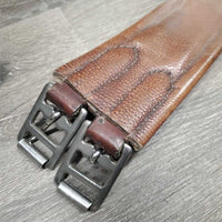 Narrow Leather Girth, 1x els *fair, v.dirty, v.stained, thread, stiff, dry, rubs, faded, v.cracked

