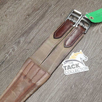 Narrow Leather Girth, 1x els *fair, v.dirty, v.stained, thread, stiff, dry, rubs, faded, v.cracked
