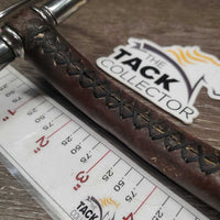 Curved Mullen Mouth Leather Hunter D Ring Bit *vgc, clean, mnr dent, residue, chews & scrapes
