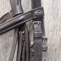 Rsd Padded Bridle *gc, dirty, rubs, scrapes, creases, v.tight keepers, xholes, splitting, dry, stiff
