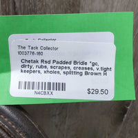 Rsd Padded Bridle *gc, dirty, rubs, scrapes, creases, v.tight keepers, xholes, splitting, dry, stiff
