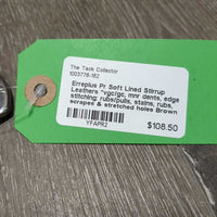 Pr Soft Lined Stirrup Leathers *vgc/gc, mnr dents, edge stitching: rubs/pulls, stains, rubs, scrapes & stretched holes