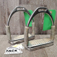Flexi Stirrup Irons, cheese graters *fair/poor, v.loose grips, stains, v.dirty, lifting & cracking rubber, v.loose
