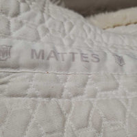 Sheepskin Quilt Half Pad, rolled edges *gc, clean, clumpy, stains, dingy, weak velcro, mnr pills, hair, rubs, threads, puckers
