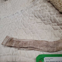 Sheepskin Quilt Half Pad, rolled edges *gc, clean, clumpy, stains, dingy, weak velcro, mnr pills, hair, rubs, threads, puckers
