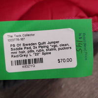 Quilt Jumper Saddle Pad, 2x Piping *vgc, clean, mnr hair, pills, rubs, stains, puckers

