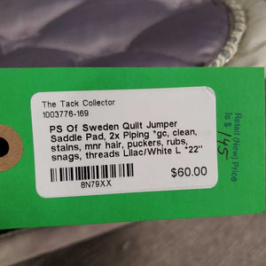 Quilt Jumper Saddle Pad, 2x Piping *gc, clean, stains, mnr hair, puckers, rubs, snags, threads