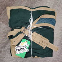 Stable Sheet, 2 legs, tail *gc, clean, lg hole, frayed & unstitched seams, mnr hair, pills, repairs, rubs, faded, snags, threads
