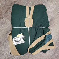 Stable Sheet, 2 legs, tail *gc, clean, lg hole, frayed & unstitched seams, mnr hair, pills, repairs, rubs, faded, snags, threads
