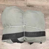 Hvy Winter Blanket, detach neck, 1 leg *gc/fair, mnr wpf, dirty, torn binding, rubs, faded, snags, mnr hair
