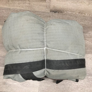 Hvy Winter Blanket, detach neck, 1 leg *gc/fair, mnr wpf, dirty, torn binding, rubs, faded, snags, mnr hair