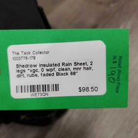 Insulated Rain Sheet, 2 legs *vgc, 0 wpf, clean, mnr hair, dirt, rubs, faded
