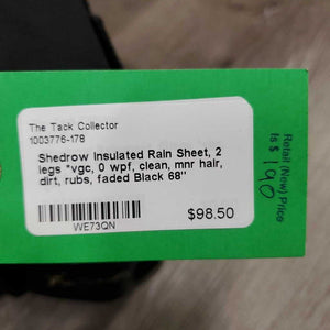 Insulated Rain Sheet, 2 legs *vgc, 0 wpf, clean, mnr hair, dirt, rubs, faded