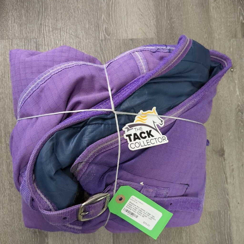 Hvy Winter Blanket, 2 legs *vgc, clean, 0 wpf, older, mnr hair, repairs, broken snap, faded, snags, rubs, binding frays
