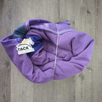 Hvy Winter Blanket, 2 legs *vgc, clean, 0 wpf, older, mnr hair, repairs, broken snap, faded, snags, rubs, binding frays
