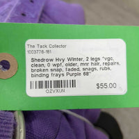 Hvy Winter Blanket, 2 legs *vgc, clean, 0 wpf, older, mnr hair, repairs, broken snap, faded, snags, rubs, binding frays
