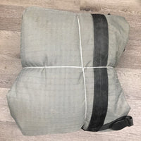 Hvy Winter Blanket, detach neck, 2 legs *gc/fair, mnr wpf, dirt, hair, faded, mnr rubs, threads, stains, torn bind. & fleece